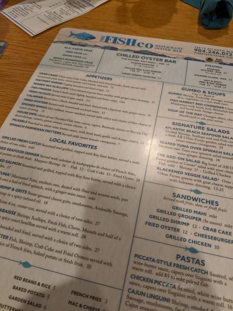 Fish Company - Atlantic Beach, FL menu_pic