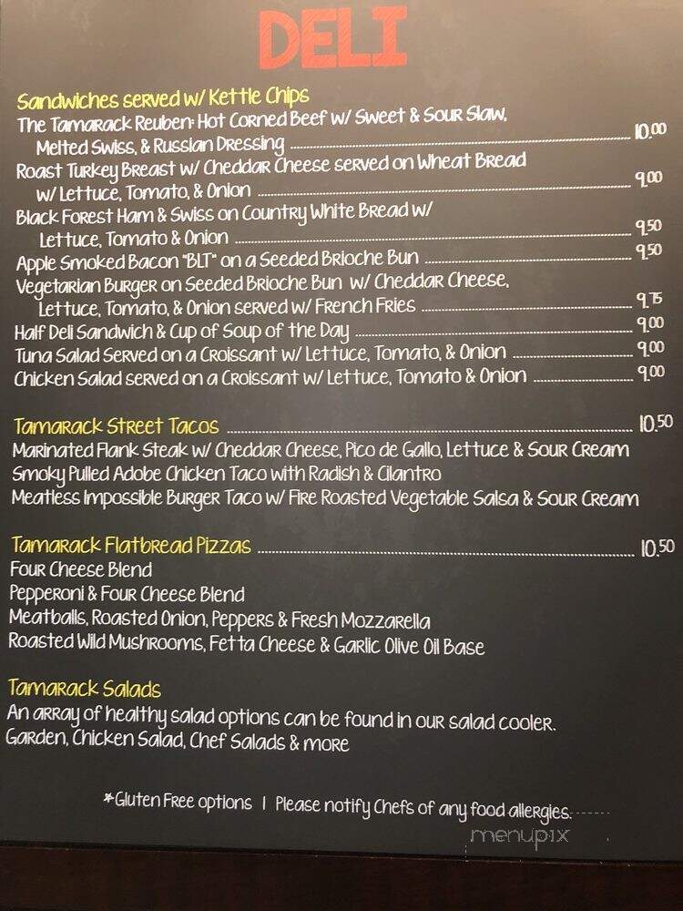 The Greenbrier at Tamarack - Beckley, WV menu_pic