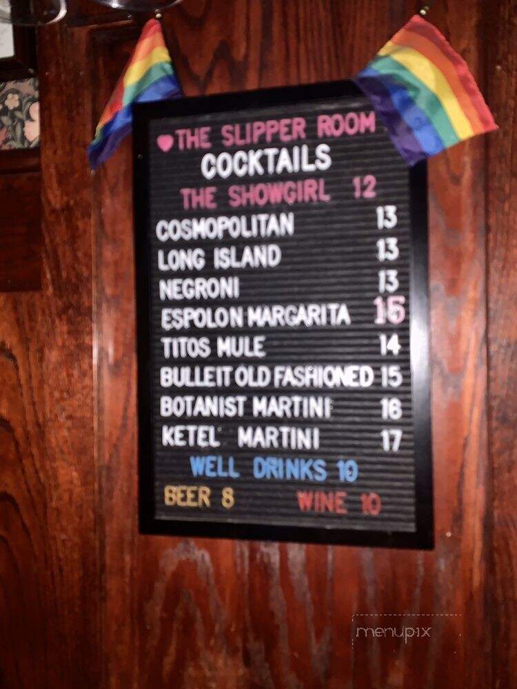 Slipper Room - New York, NY menu_pic