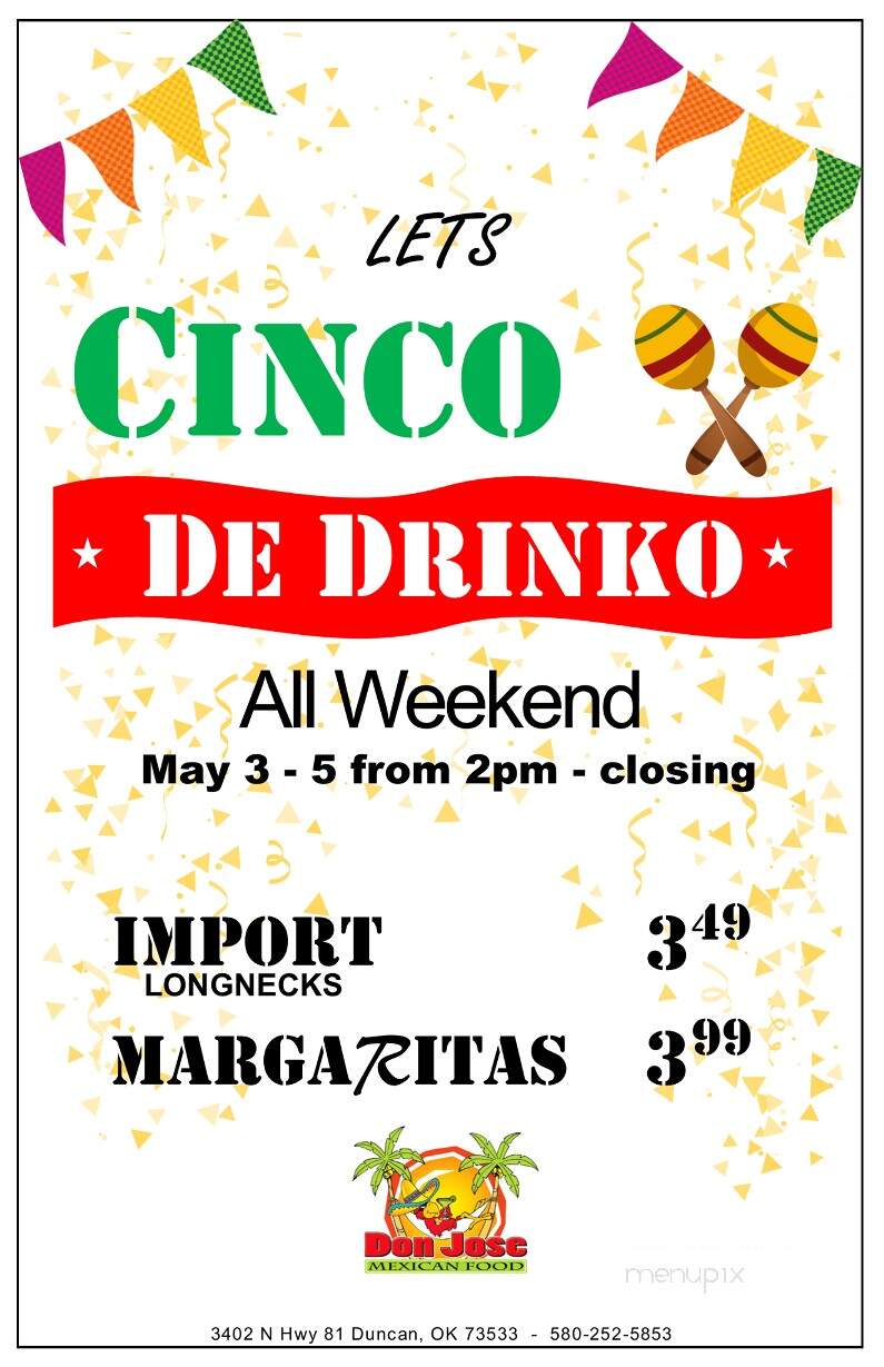 Don Jose Mexican Restaurant - Duncan, OK menu_pic
