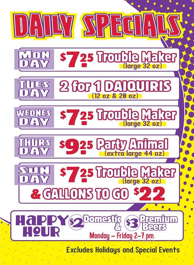 Daiquiris & Co - Thibodaux, LA menu_pic