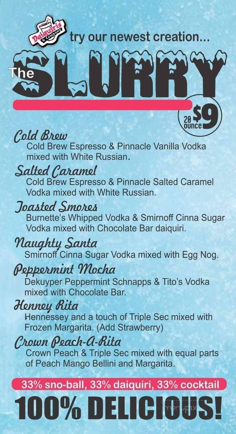 Daiquiris & Co - Thibodaux, LA menu_pic