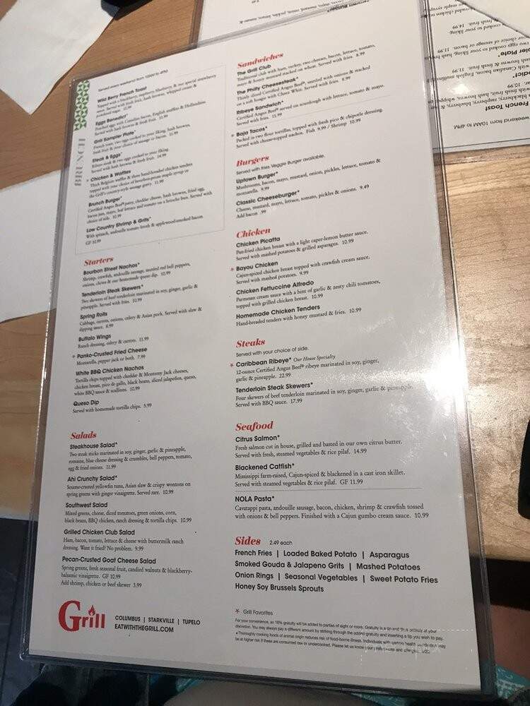 Fairpark Grill - Tupelo, MS menu_pic