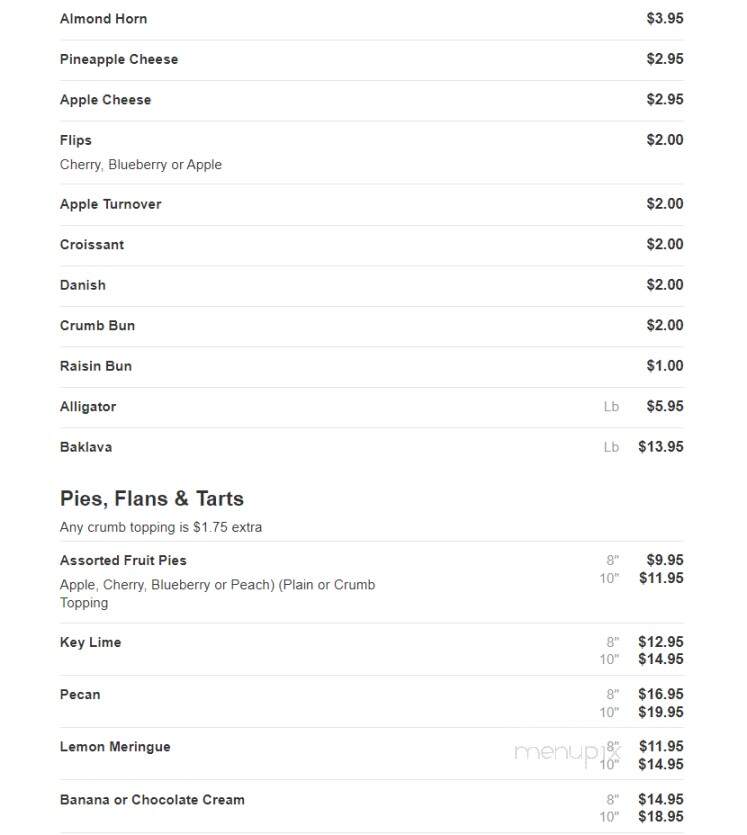 Pierre's Bakery - Monmouth Junction, NJ menu_pic