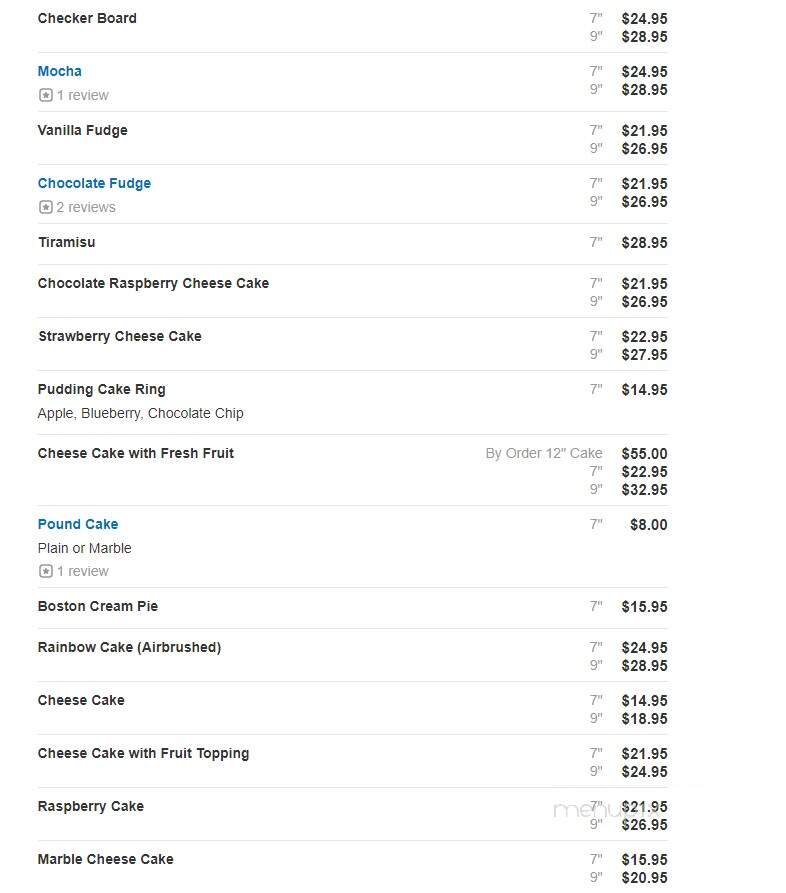 Pierre's Bakery - Monmouth Junction, NJ menu_pic