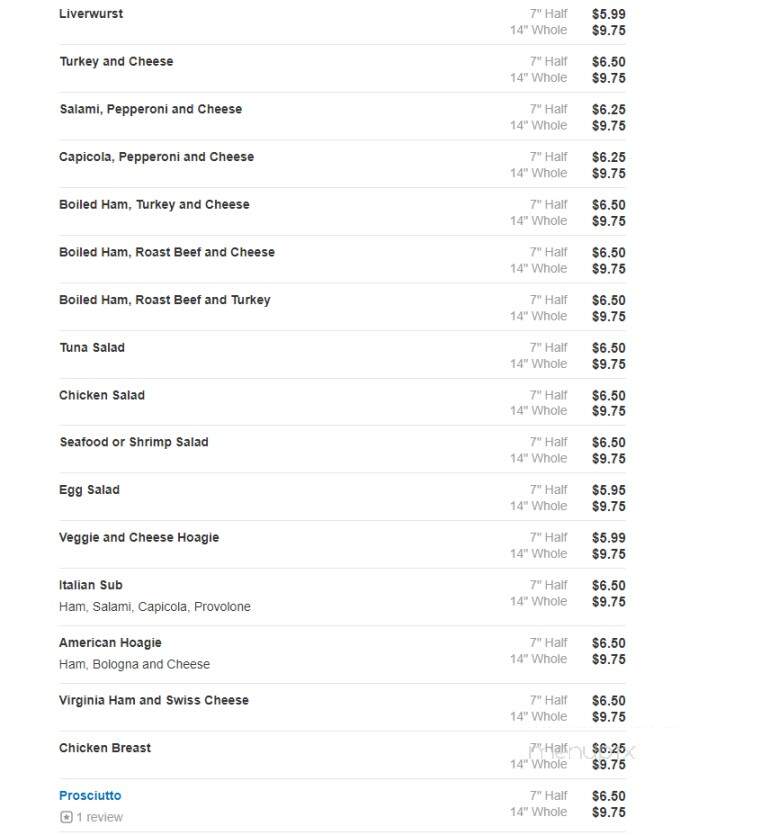 Pierre's Bakery - Monmouth Junction, NJ menu_pic