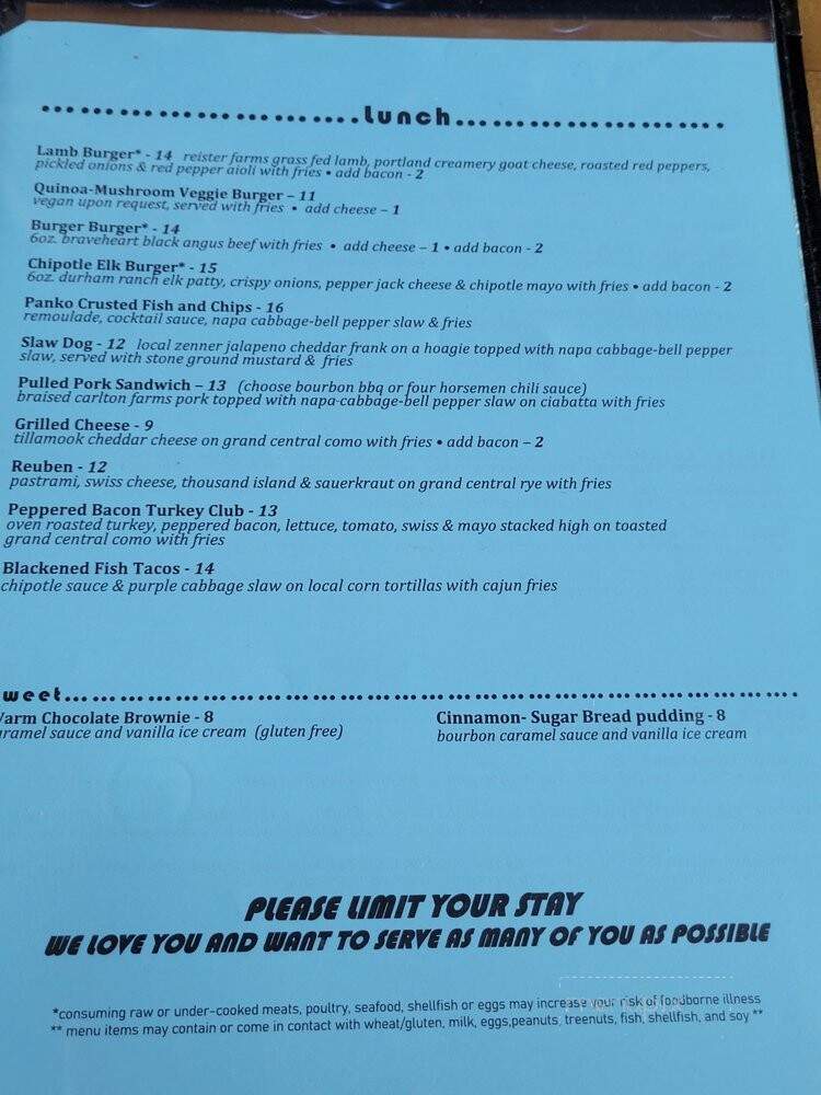 The Observatory - Portland, OR menu_pic