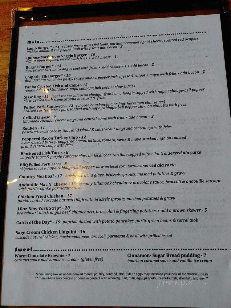 The Observatory - Portland, OR menu_pic