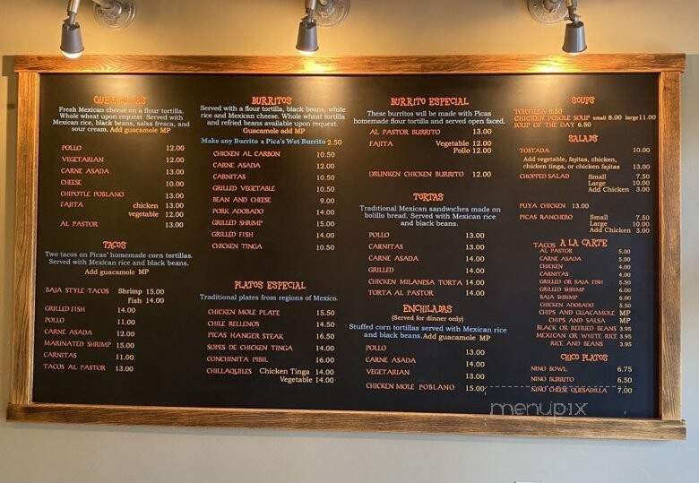 Pica's Mexican Taqueria - Jackson, WY menu_pic