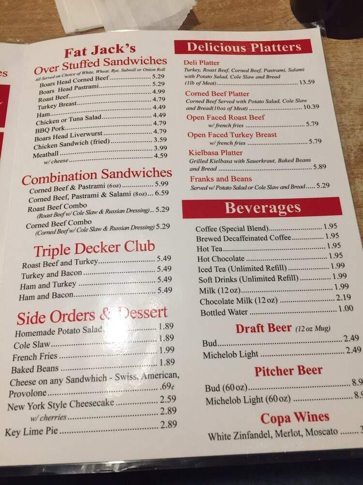 Fat Jacks Deli & Pub - Lakeland, FL menu_pic