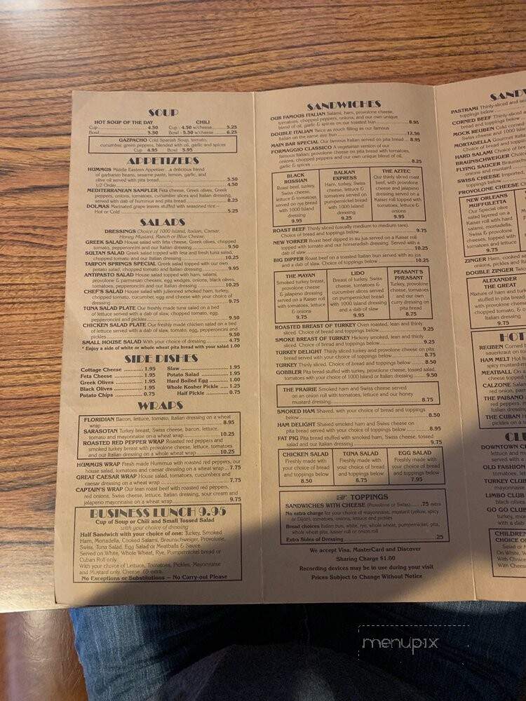 Main Bar Sandwich Shop - Sarasota, FL menu_pic