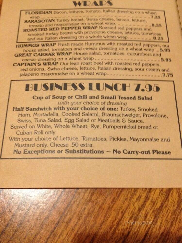 Main Bar Sandwich Shop - Sarasota, FL menu_pic