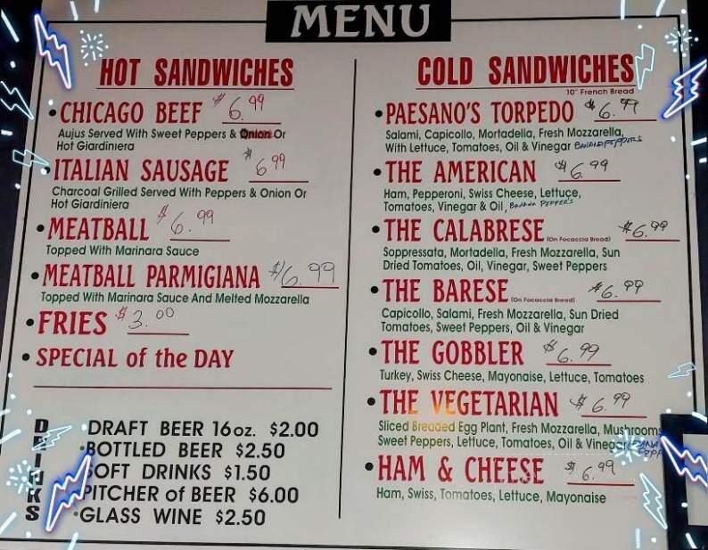 Paesano - Cape Coral, FL menu_pic