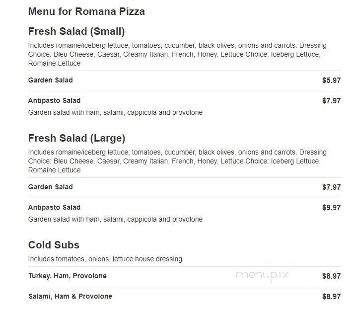 Romano Pizza - Riviera Beach, FL menu_pic