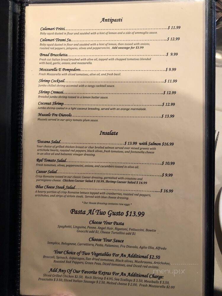Tirami Su Italian Restaurant - Northville, MI menu_pic