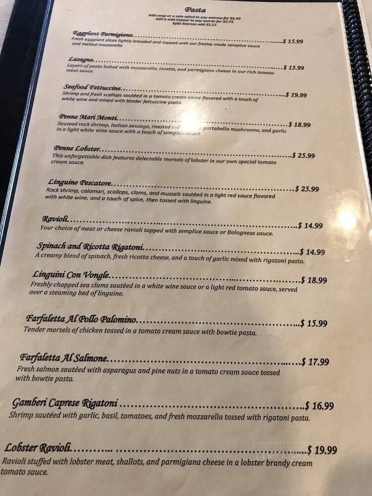 Tirami Su Italian Restaurant - Northville, MI menu_pic