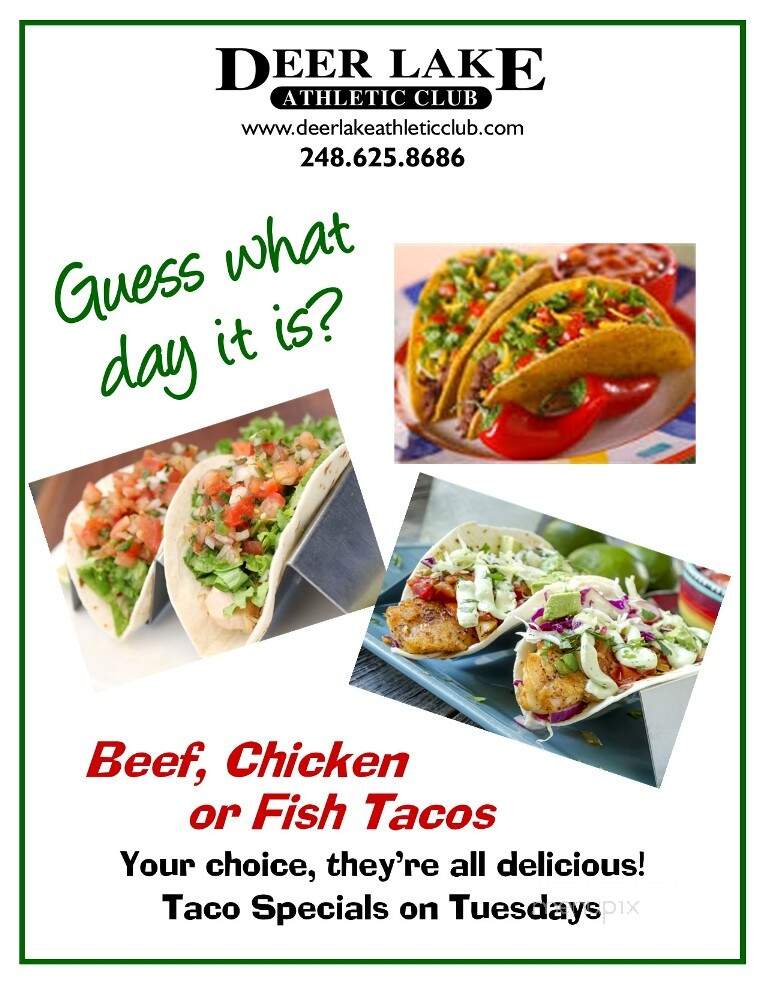 Deer Lake Athletic Club - Clarkston, MI menu_pic