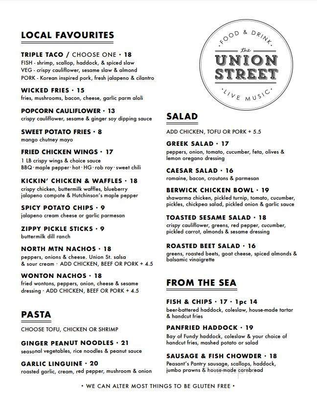 Union Street Cafe & The Wick Pub - Berwick, NS