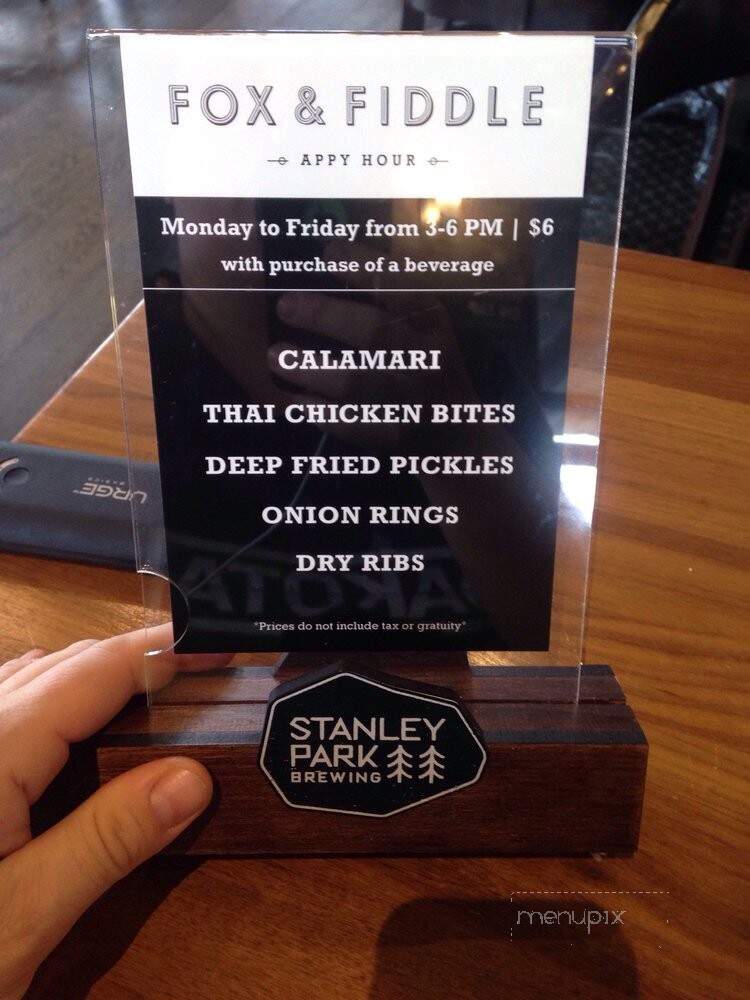 Fox & Fiddle - Surrey, BC menu_pic