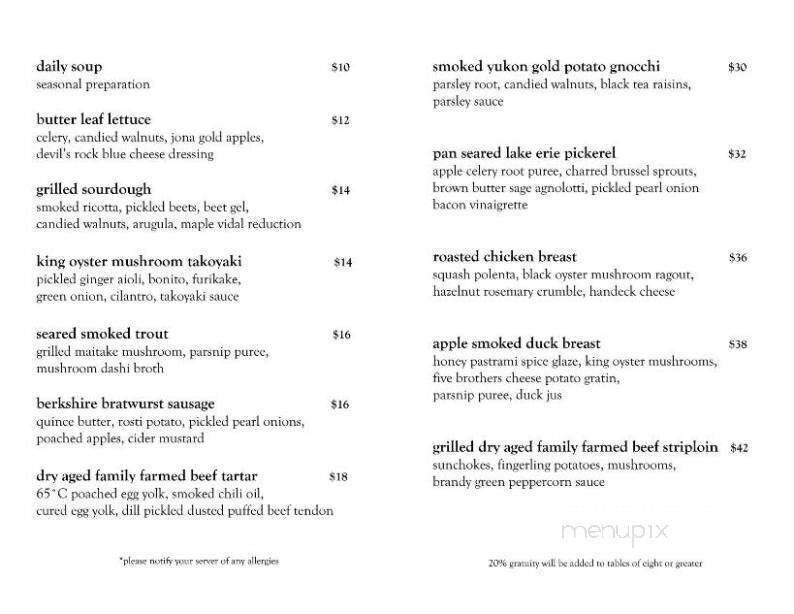 Six Thirty Nine - Woodstock, ON menu_pic