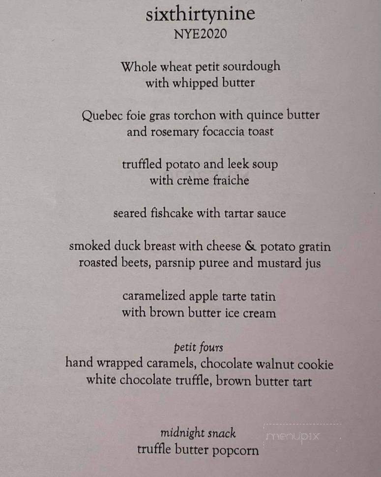 Six Thirty Nine - Woodstock, ON menu_pic