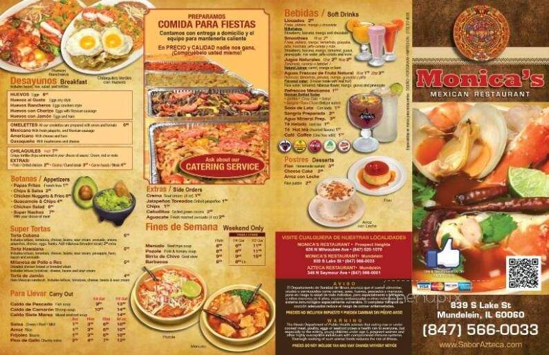 Monica's Mexican Restaurant - Mundelein, IL menu_pic