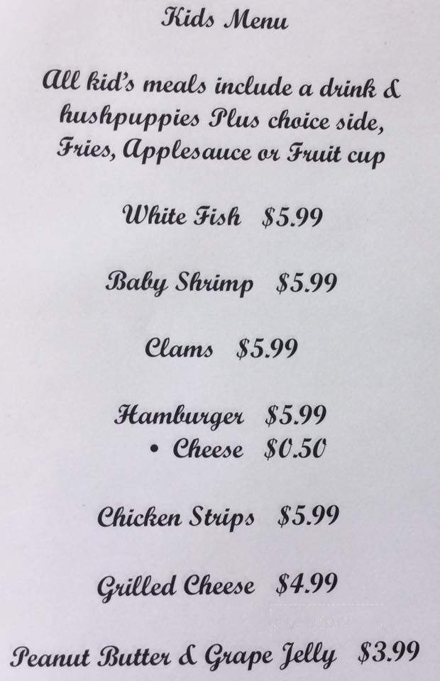 Jim's Seafood - Frankfort, KY menu_pic