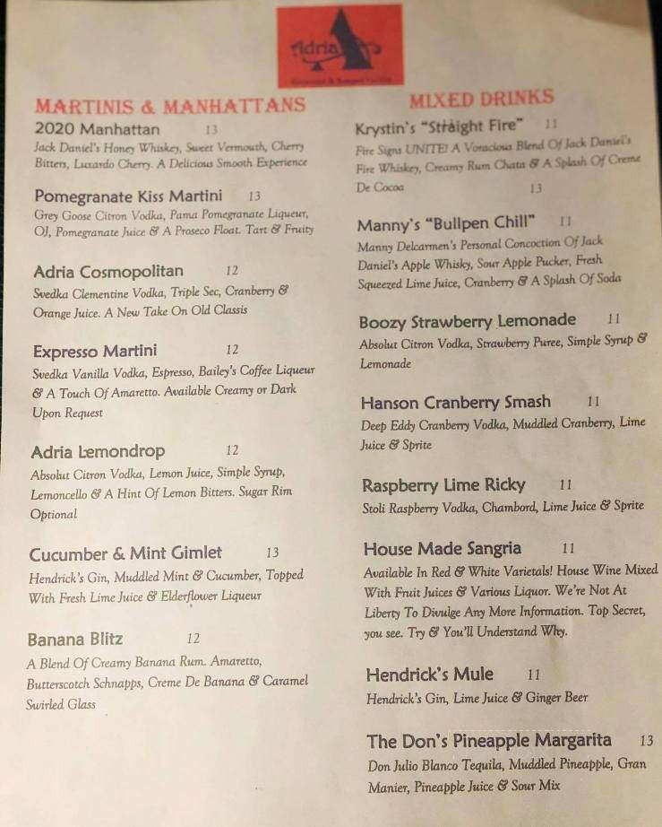 Cameron's On The Green - East Bridgewater, MA menu_pic