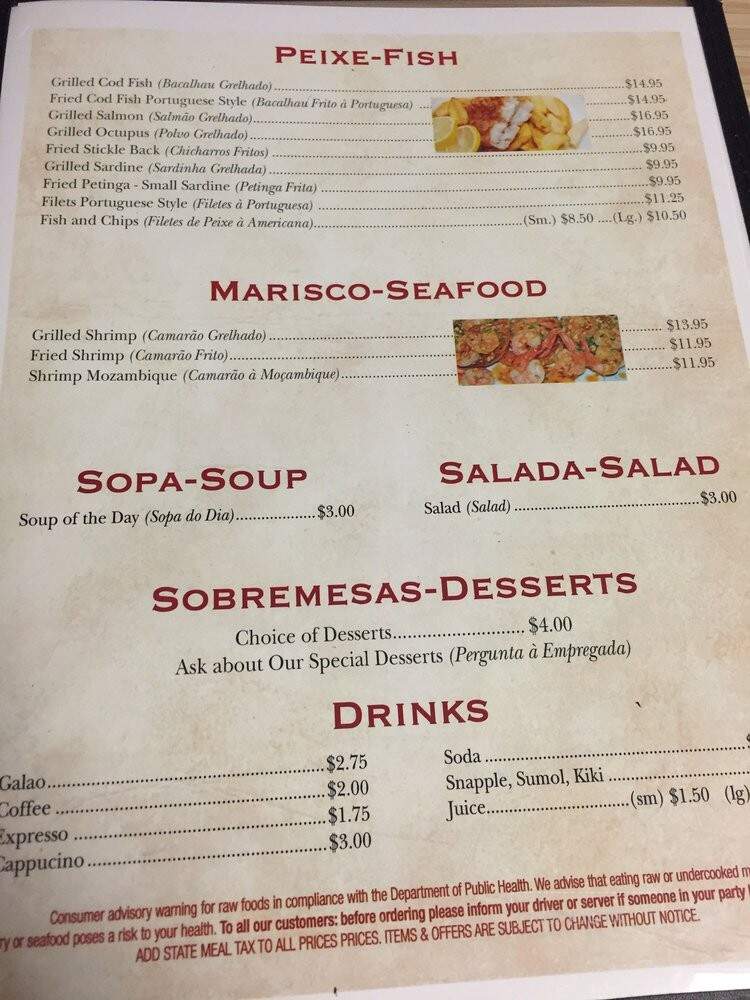 My Place Portuguese - New Bedford, MA menu_pic