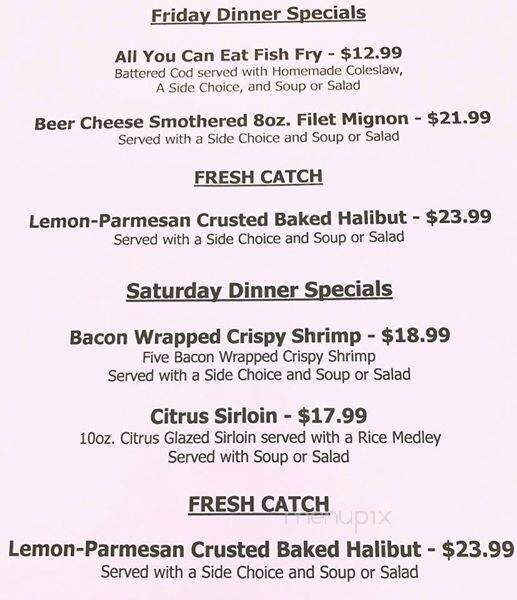 Pine Brook Inn - Cambridge, MN menu_pic