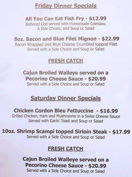 Pine Brook Inn - Cambridge, MN menu_pic