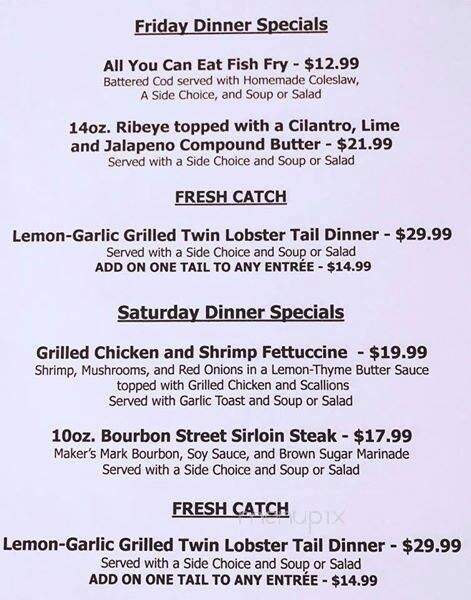 Pine Brook Inn - Cambridge, MN menu_pic