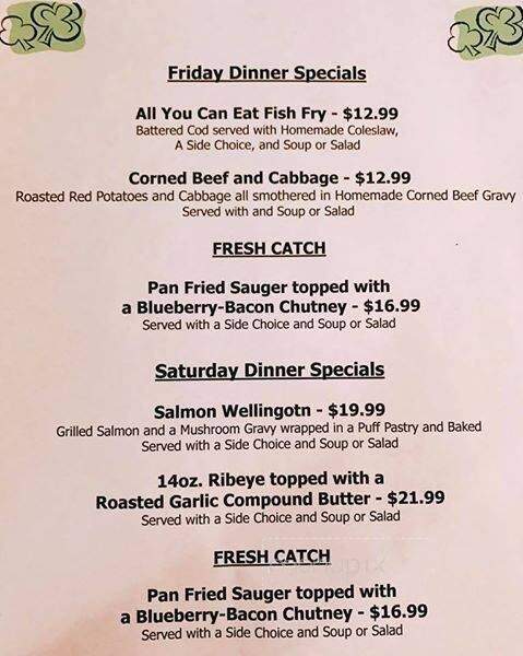Pine Brook Inn - Cambridge, MN menu_pic