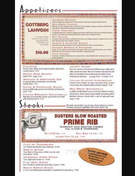 Dusters - Columbus, NE menu_pic