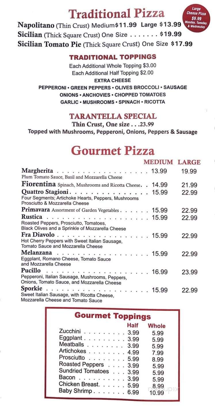 Tarantella Restaurant - Medford, NJ menu_pic
