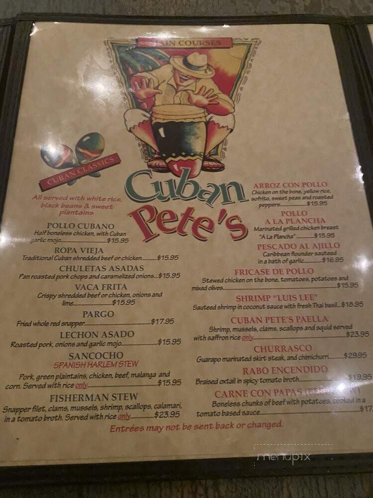 Cuban Petes - Montclair, NJ menu_pic