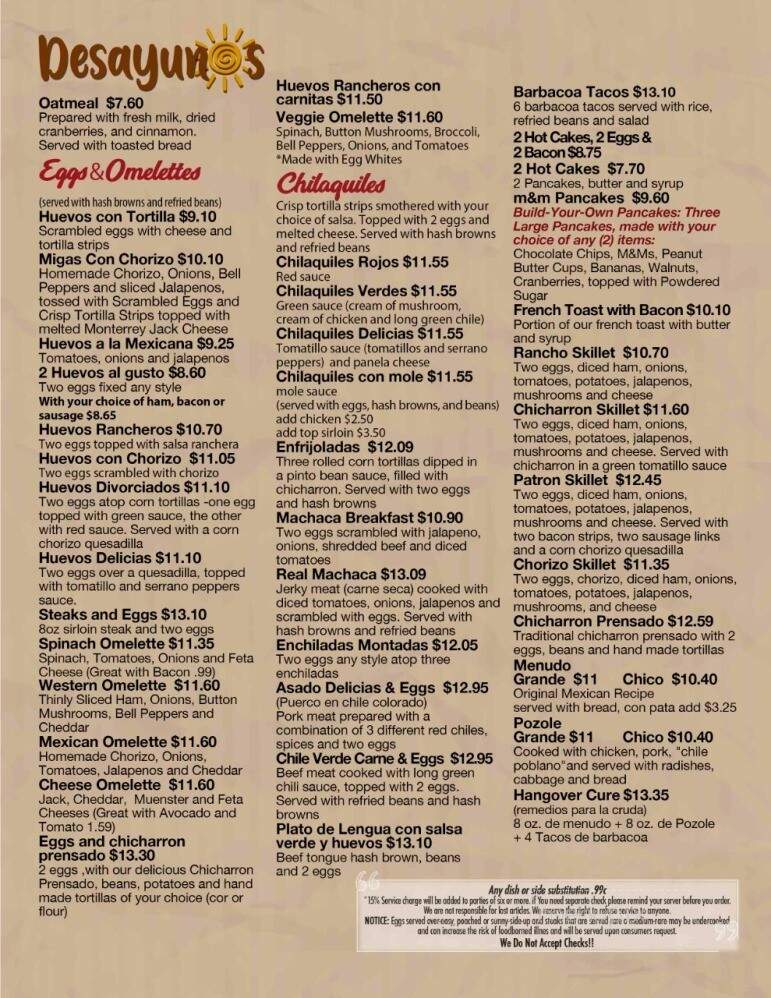 Delicias Cafe - Las Cruces, NM menu_pic