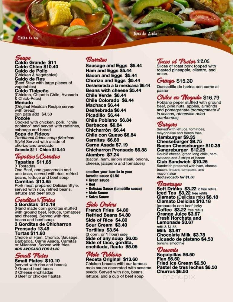Delicias Cafe - Las Cruces, NM menu_pic
