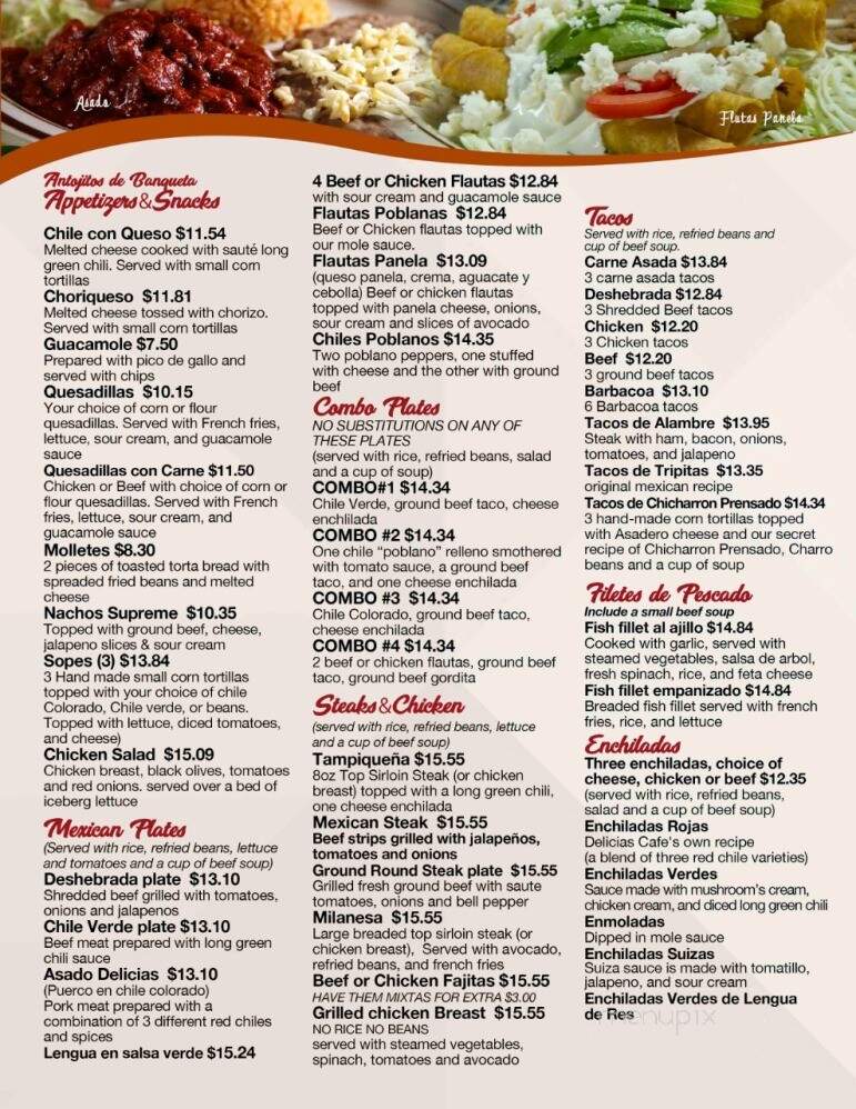 Delicias Cafe - Las Cruces, NM menu_pic