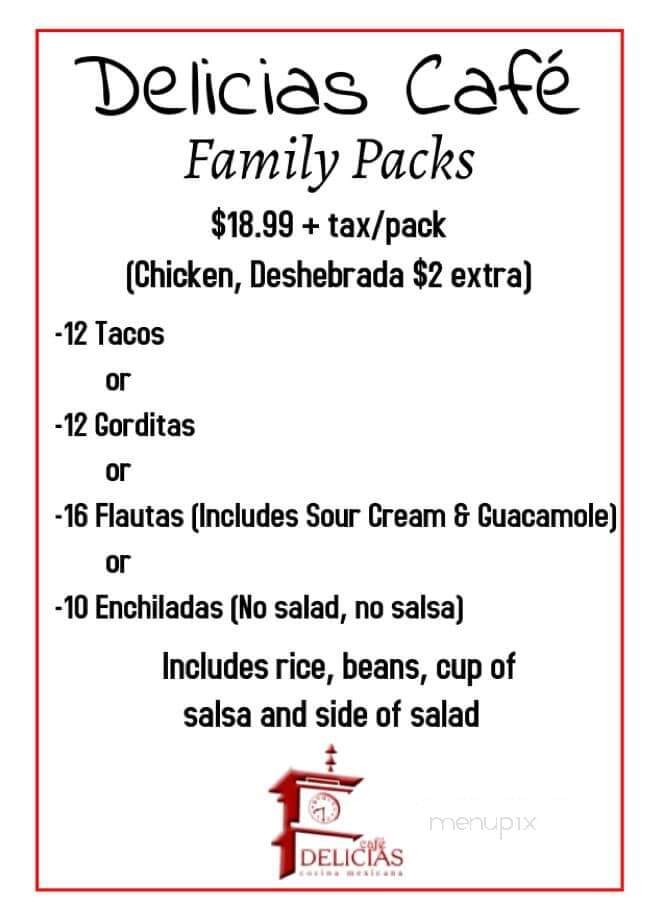 Delicias Cafe - Las Cruces, NM menu_pic