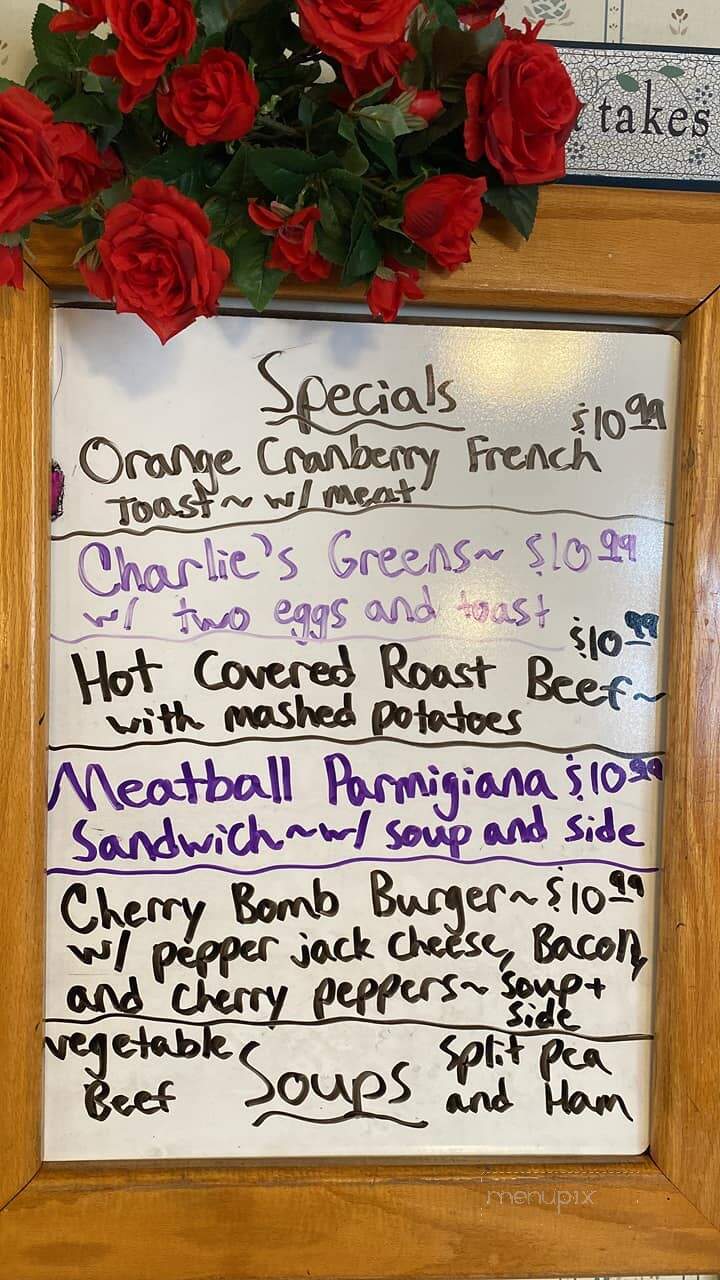 Charlie's Place - Clinton, NY menu_pic