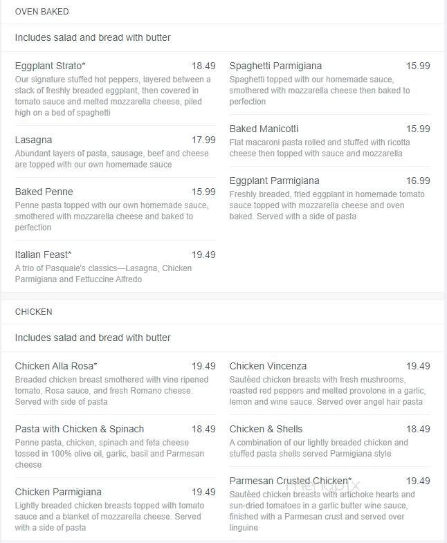 Pasquale's - East Aurora, NY menu_pic