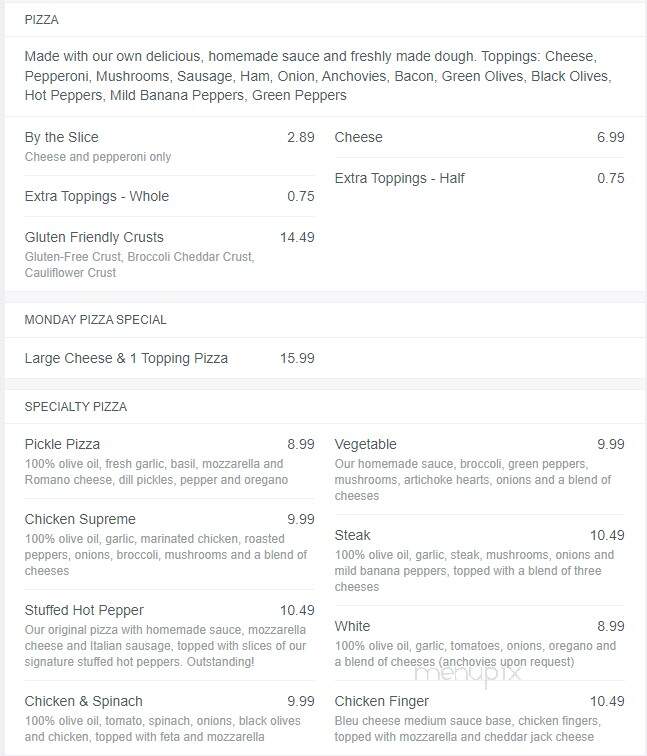Pasquale's - East Aurora, NY menu_pic