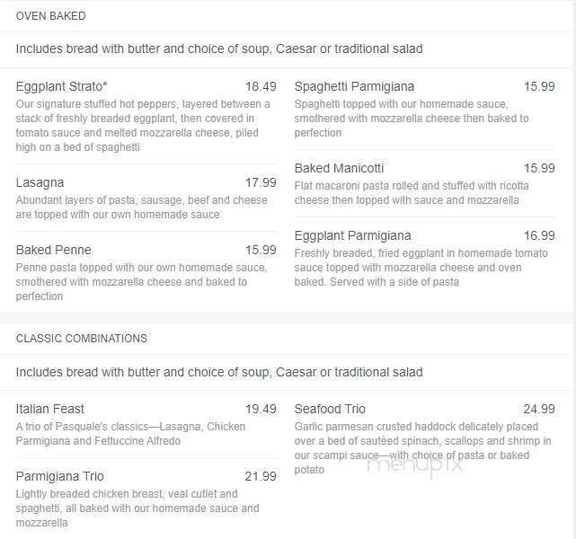 Pasquale's - East Aurora, NY menu_pic