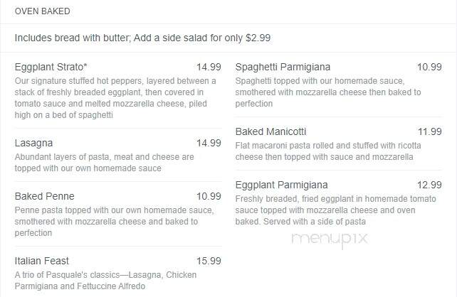 Pasquale's - East Aurora, NY menu_pic