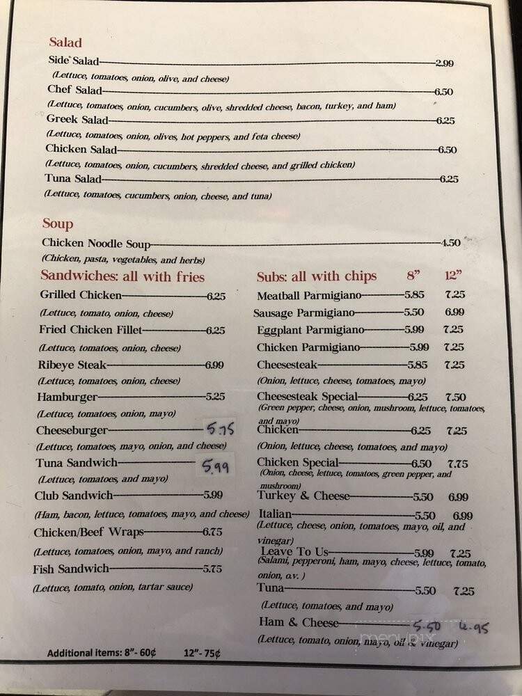 Caruso's - Mebane, NC menu_pic