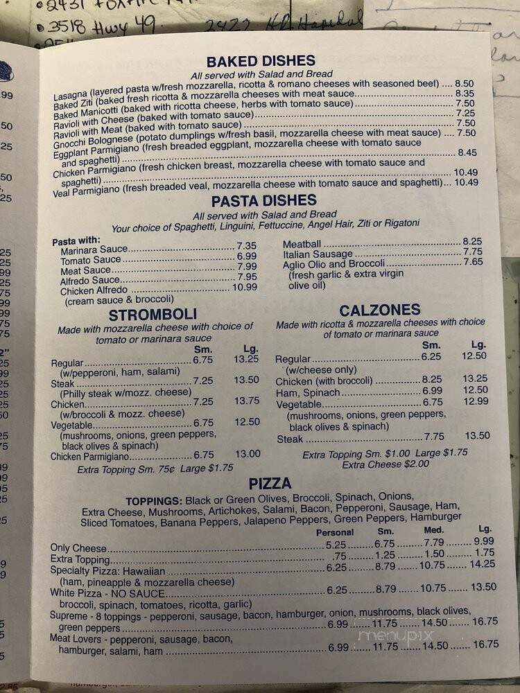 Caruso's - Mebane, NC menu_pic