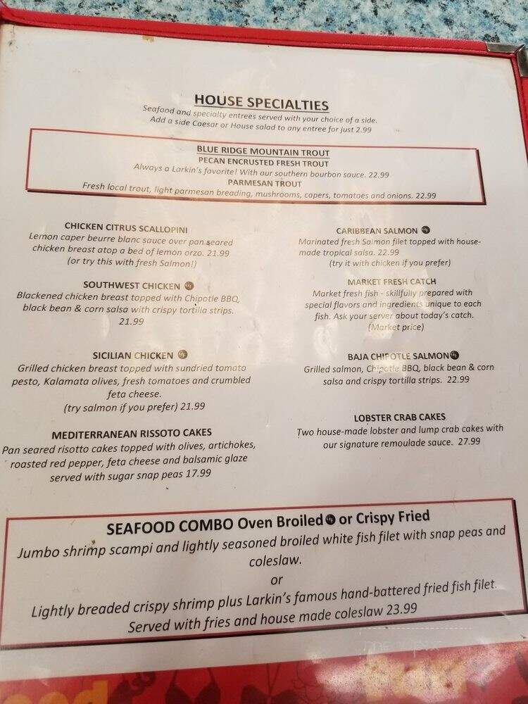Larkin's On The Lake - Lake Lure, NC menu_pic