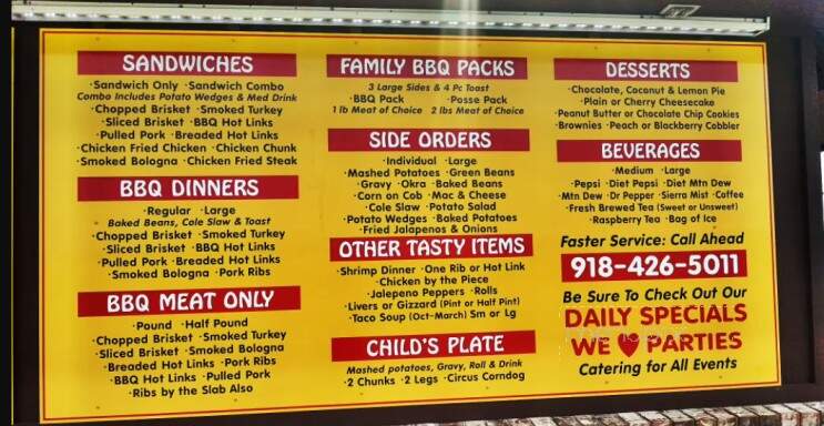 Charlie's Chicken & Barbecue - Mcalester, OK menu_pic