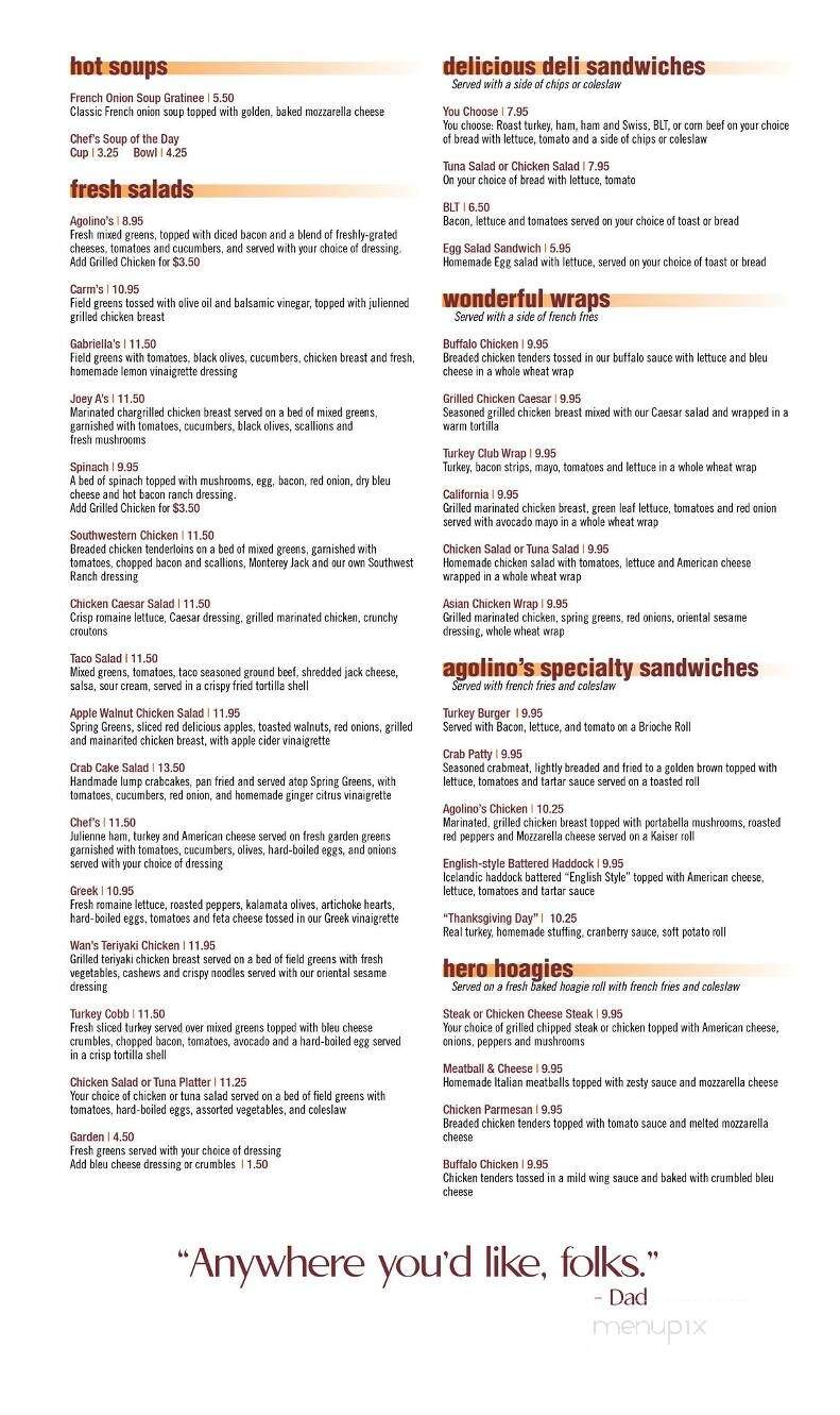 Agolino's Char Grill Restaurant - West Pittston, PA menu_pic